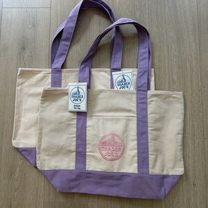 Trader Joe's Canvas Tote Bag Lavender big size